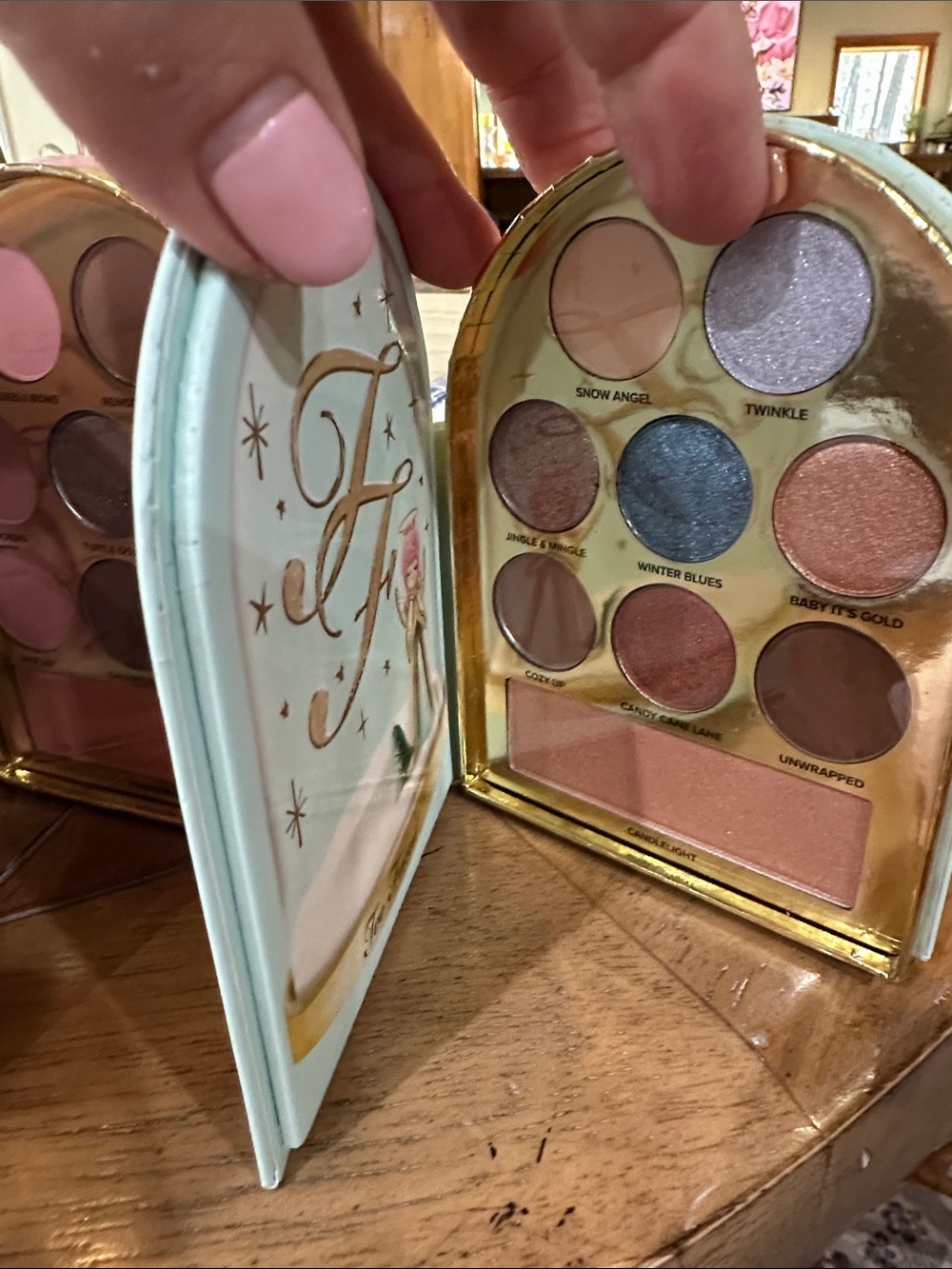 Too Faced Pink & Mint Holiday Decorative eyeshadow, and blush, duo, new - Picture 3 of 11